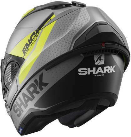 Мотошлем Shark Evo-Gt Encke, цвет Серый Матовый/Черный Матовый/Желтый