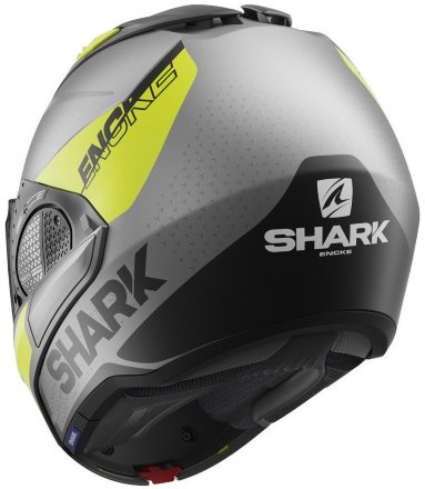 Мотошлем Shark Evo-Gt Encke, цвет Серый Матовый/Черный Матовый/Желтый