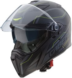 Мотошлем Caberg Jackal Supra, цвет Черный Матовый/Антрацит/Желтый