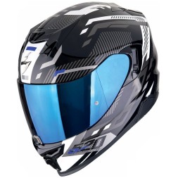  Мотошлем Scorpion Exo-520 Evo Air Ranka, цвет Черный/Белый/Синий