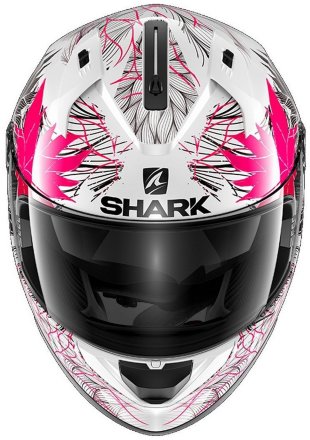 Мотошлем Shark Ridill Nelum, цвет Белый/Розовый/Черный