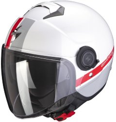 Мотошлем Scorpion Exo City Strada, цвет Белый/Серый/Красный