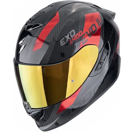 Мотошлем Scorpion Exo-1400 Evo II Carbon Air Platted, цвет Карбон/Красный