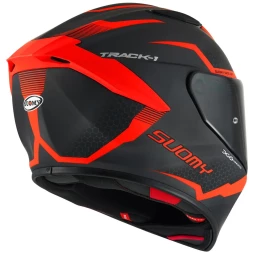 Мотошлем SUOMY TRACK-1 REACTION, цвет Черный Матовый/Красный