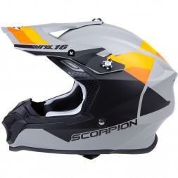 Мотошлем Scorpion Exo VX-16 Evo Air Spectrum, цвет Серый Матовый/Оранжевый