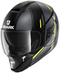 Мотошлем Shark EvoJet Vyda, цвет Черный Матовый/Желтый Неон