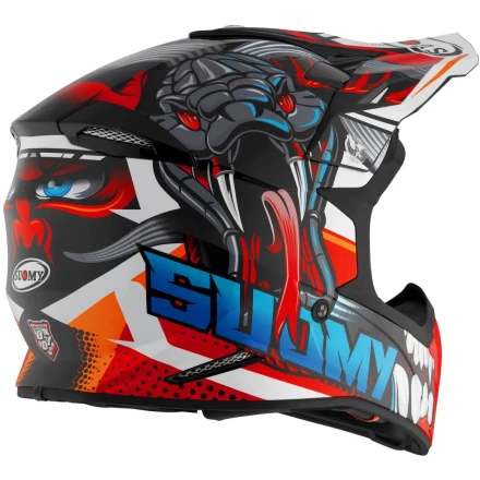 Мотошлем SUOMY X-WING SNAKE, цвет Черный/Красный/Синий