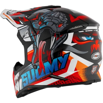 Мотошлем SUOMY X-WING SNAKE, цвет Черный/Красный/Синий