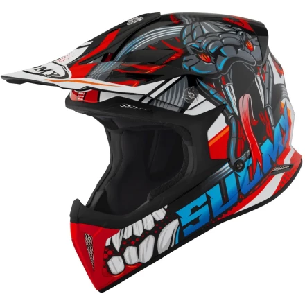 Мотошлем SUOMY X-WING SNAKE, цвет Черный/Красный/Синий