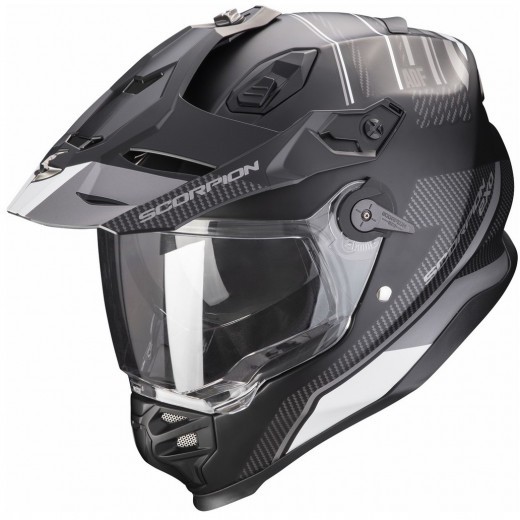 Мотошлем Scorpion Exo ADF-9000 Air Desert, цвет Черный Матовый/Серебристый — 