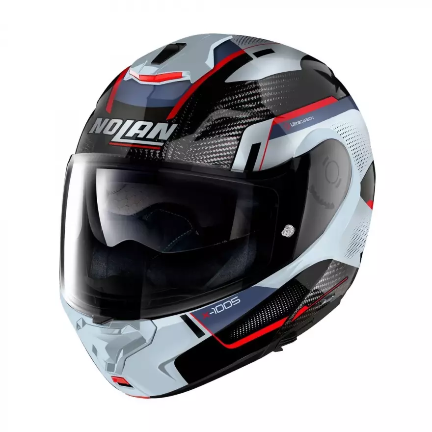 Nolan X 1005 Ultra Carbon Undercover N Com 043 Carbon White Red Blue Zephyr White