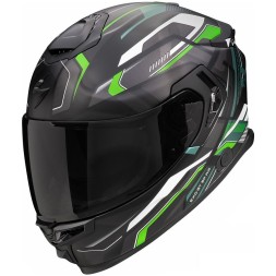 Мотошлем Scorpion Exo-Gt SP Air Augusta, цвет Черный Матовый/Серый/Зеленый