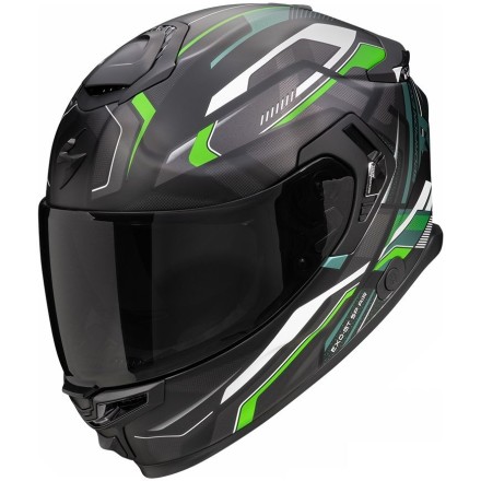 Мотошлем Scorpion Exo-Gt SP Air Augusta, цвет Черный Матовый/Серый/Зеленый