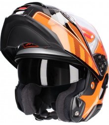Мотошлем Shoei Neotec II Splicer, цвет Оранжевый/Черный/Серебристый