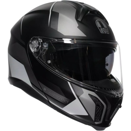 Мотошлем AGV Tourmodular, цвет Perception Matt Black/Silver