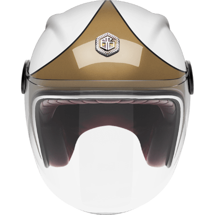 Мотошлем Guang Jet Speedrun V.1 (Gold &amp; White)