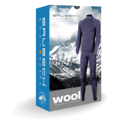 Мужская футболка Brubeck Wool Merino 78% шерсть, цвет Синий