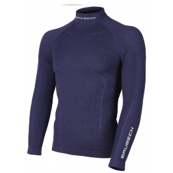 Мужская футболка Brubeck Wool Merino 78% шерсть, цвет Синий