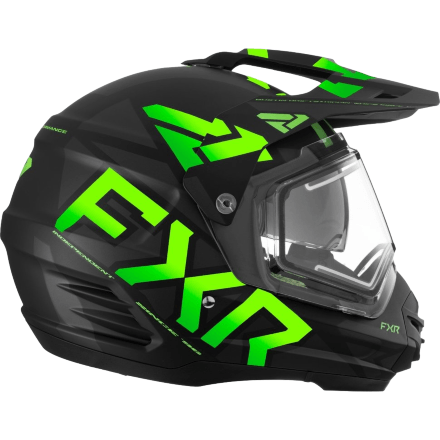 Шлем FXR Torque X Team Black/Lime W/ E Shield &amp; Sun Shade с подогревом