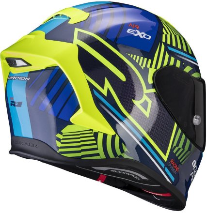 Мотошлем Scorpion Exo-R1 Air Victory, цвет Синий/Желтый Неон