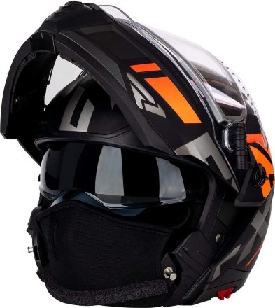 Шлем для снегохода FXR Maverick Modular Team Helmet W/E Shield Black/Char/Orange