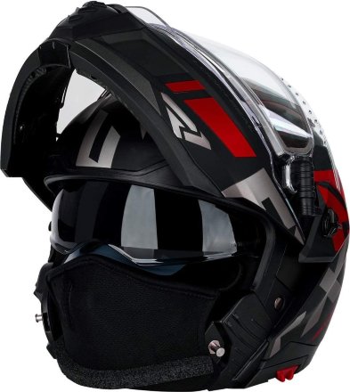 Шлем для снегохода FXR Maverick Modular Team Helmet W/E Shield Black/Char/Red