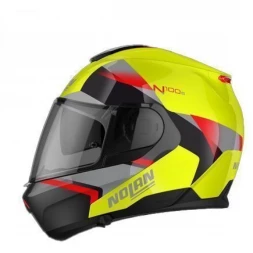 Мотошлем Nolan N100-6 Paloma N-Com 027, Led Yellow/Red/Silver/Black/Glossy/Black