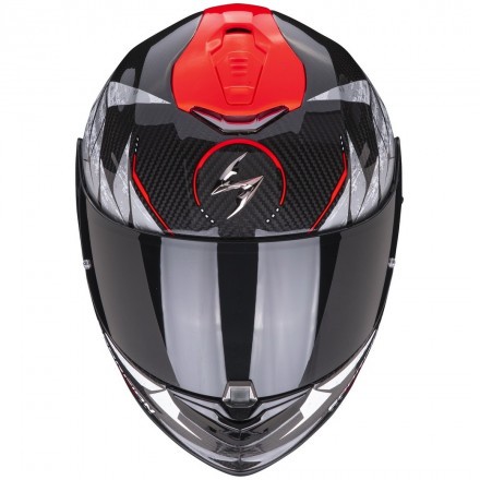 Мотошлем Scorpion Exo-1400 Evo Carbon Air Aranea, цвет Черный/Красный