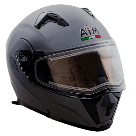 Шлем AiM JK906 Grey Metal с электрообогревом   