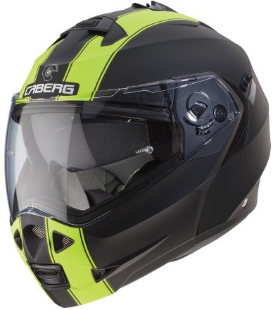 Мотошлем Caberg Duke II Legend, цвет Черный Матовый/Желтый Флуо 