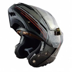 Шлем модуляр для снегохода Legion Leo Tracer EDL, черный/красный/белый
