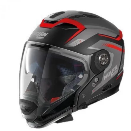 Мотошлем Nolan N70-2 GT Switchback N-Com 058 Flat Black/Anthracite/Red