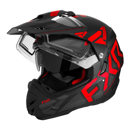 Шлем FXR Torque X Team Black/Red W/ E Shield &amp; Sun Shade с подогревом Quick Release
