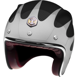 Мотошлем Guang Open Face Speedrun V.2 (Silver &amp; Carbon)