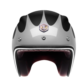 Мотошлем Guang Open Face Speedrun V.2 (Silver &amp; Carbon)