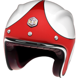 Мотошлем Guang Open Face Speedrun V.1 (Red &amp; White)