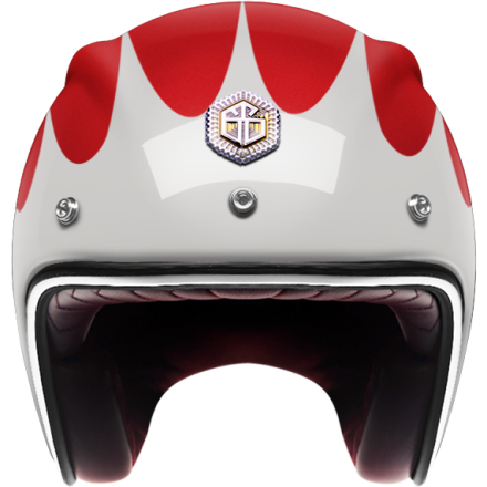 Мотошлем Guang Open Face V.2 (White &amp; Ruby)