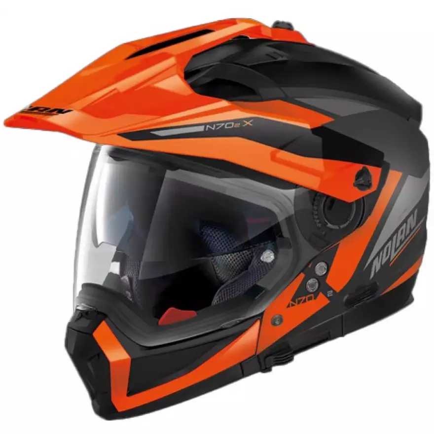 Nolan N70 2 X Stunner N com 052 Flat Black Orange Anthracite Led Orange