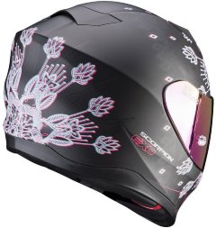 Мотошлем Scorpion Exo-520 Air Tina, цвет Черный Матовый/Белый/Розовый