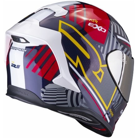 Мотошлем Scorpion Exo-R1 Evo Air Victory, цвет Красный/Синий/Желтый