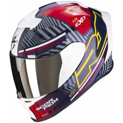 Мотошлем Scorpion Exo-R1 Evo Air Victory, цвет Красный/Синий/Желтый