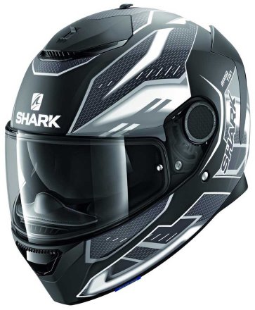 Мотошлем Shark Spartan Antheon, цвет Черный Матовый/Белый Матовый