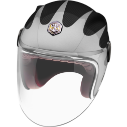 Мотошлем Guang Jet Speedrun V.2 (Silver &amp; Carbon)