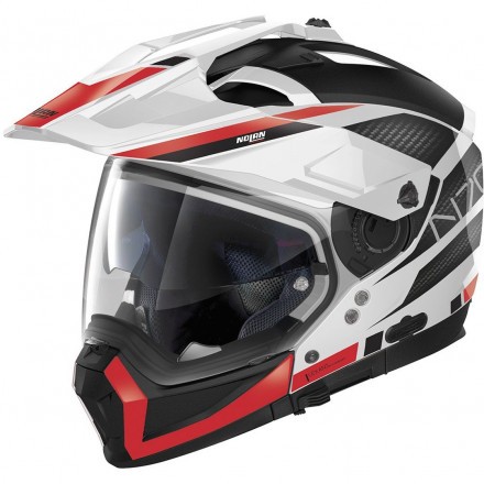 Мотошлем Nolan N70-2 X Earthquake N-Com 49 White/Red/Black