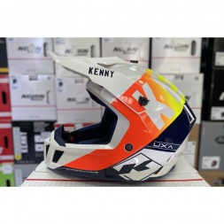 Мотошлем Kenny Performance White Navy Orange