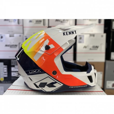 Мотошлем Kenny Performance White Navy Orange