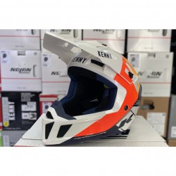 Мотошлем Kenny Performance White Navy Orange