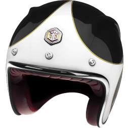 Мотошлем Guang Open Face Speedrun V.1 (White &amp; Black)