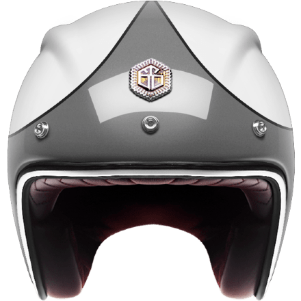Мотошлем Guang Open Face Speedrun V.1 (Silver &amp; White)