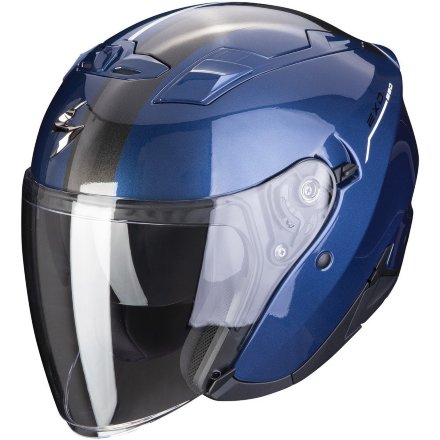 Мотошлем Scorpion Exo-230 SR, цвет Синий Металлик/Серебристый Металлик